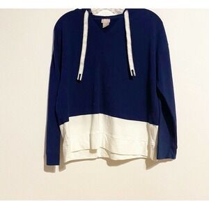 CHICO'S Zenergy Long Sleeve Pullover Sweatshirt Hoodie Navy Blue Med 1